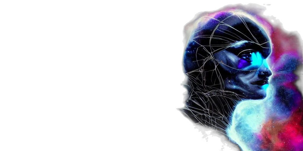 face, mask, hair, cyberpunk transparent PNG cut-out