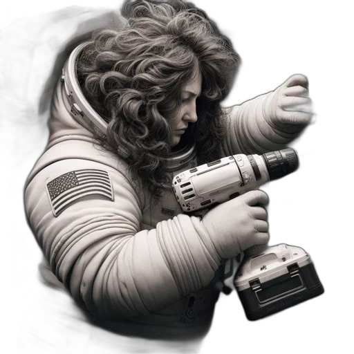 robot, weapon, jacket, hair transparent PNG cut-out