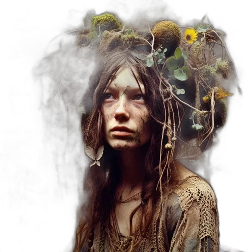 face, hair, creature, jewelry transparent PNG cut-out
