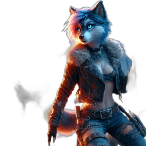 jacket, staff, animal, concept art transparent PNG cut-out