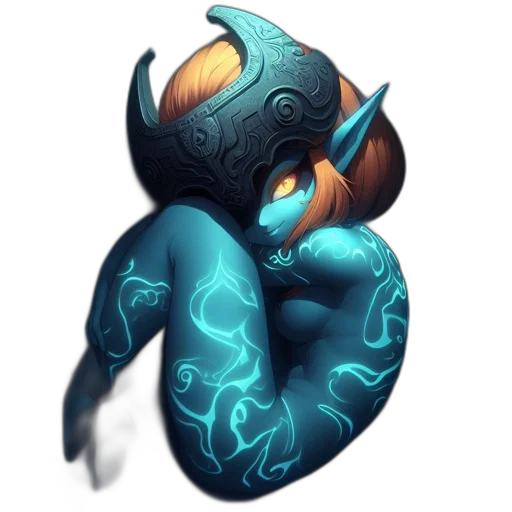 dragon, creature, staff, mask transparent PNG cut-out