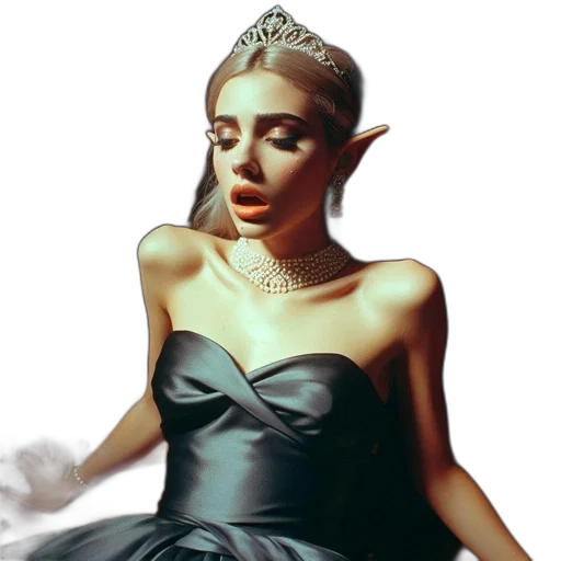 crown, dress, jewelry, photorealistic transparent PNG cut-out