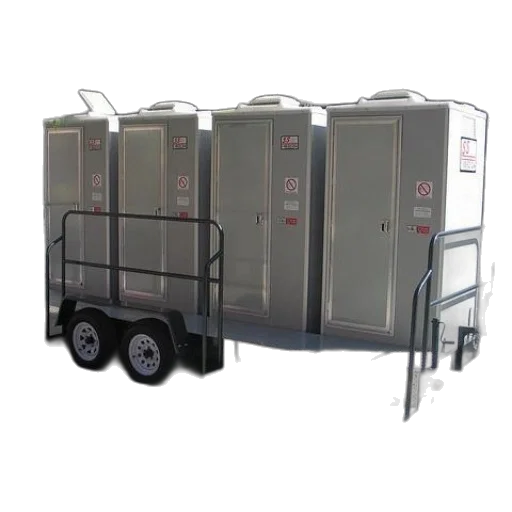 row, portable, toilets, trailer transparent PNG cut-out