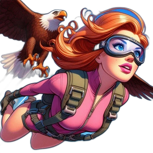 comic book art, concept art, cartoon, woman transparent PNG cut-out