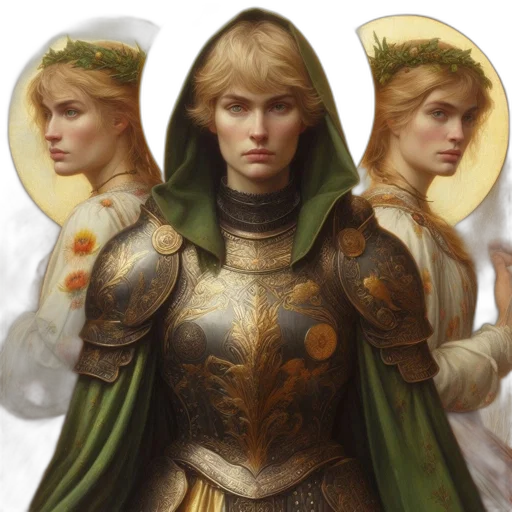 crown, sword, face, fantasy art transparent PNG cut-out