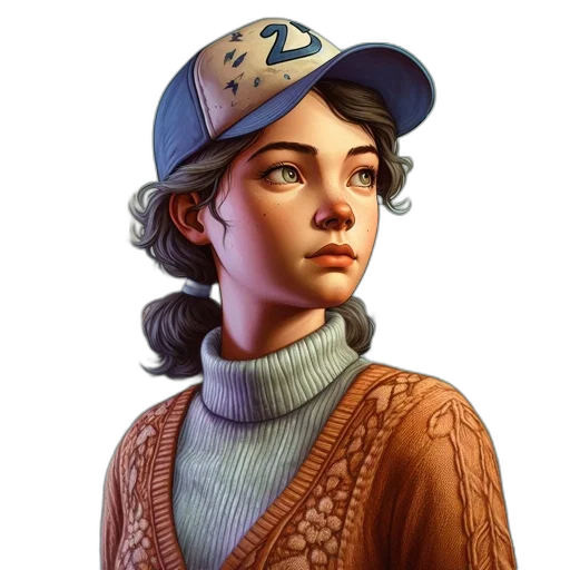 hat, face, jacket, staff transparent PNG cut-out