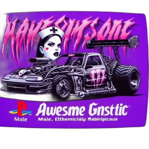 car, vaporwave, concept art, stylized transparent PNG cut-out
