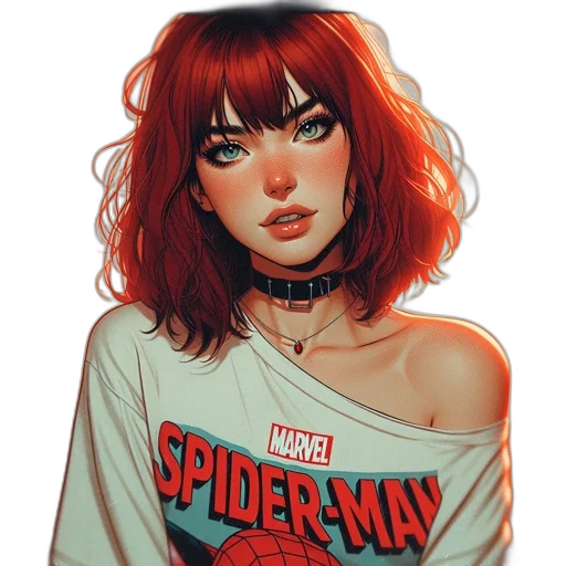 jacket, hair, comic book art, concept art transparent PNG cut-out