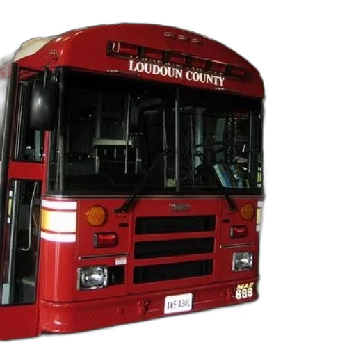 red, bus, words, loudoun transparent PNG cut-out
