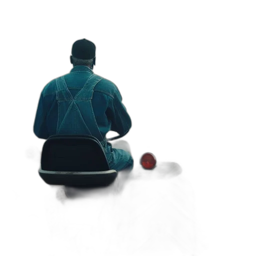 jacket, robot, umbrella, staff transparent PNG cut-out