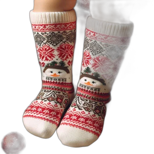 feet, wearing, festive, socks transparent PNG cut-out