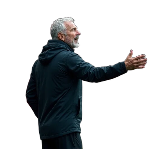 jacket, staff, man, gestures transparent PNG cut-out