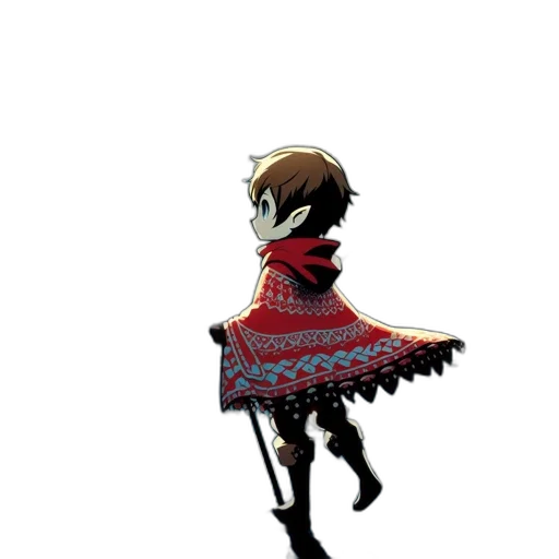 dress, jacket, staff, weapon transparent PNG cut-out