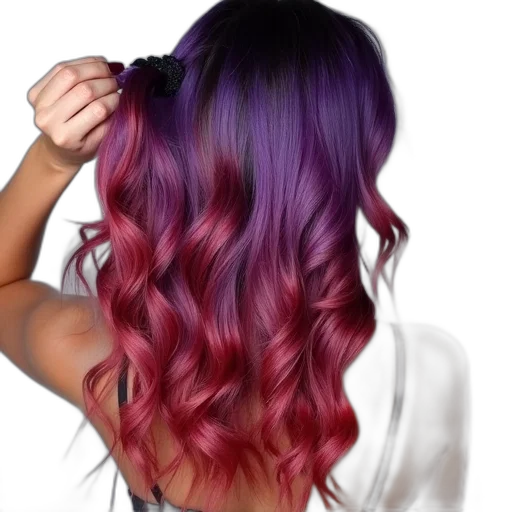 hair, photorealistic, vaporwave, 3d render transparent PNG cut-out