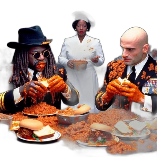 food, concept art, fire, two transparent PNG cut-out