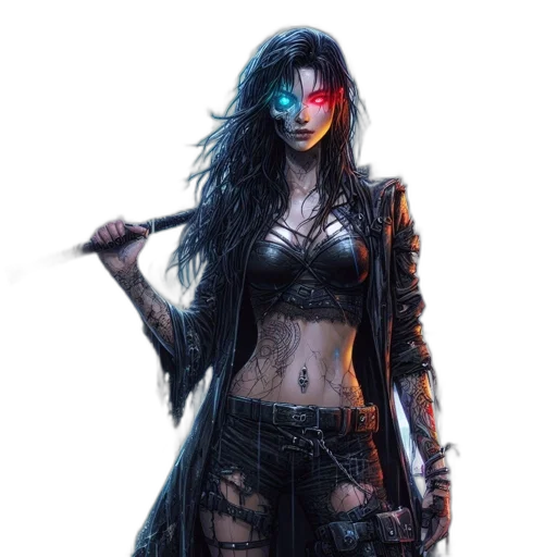 comic book art, cyberpunk, fantasy art, concept art transparent PNG cut-out