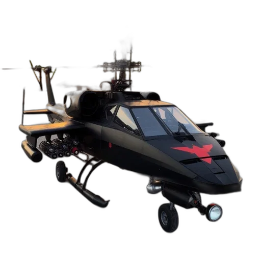 weapon, 3d render, concept art, helicopter transparent PNG cut-out