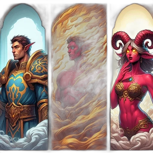 fantasy art, concept art, comic book art, red transparent PNG cut-out