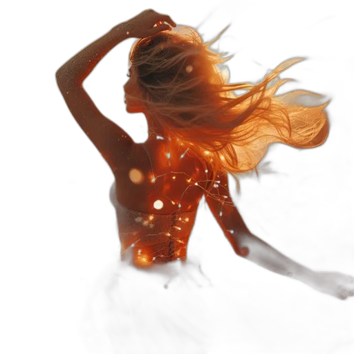 dress, hair, photorealistic, 3d render transparent PNG cut-out