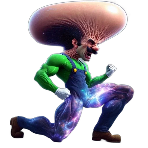 hair, hat, creature, staff transparent PNG cut-out
