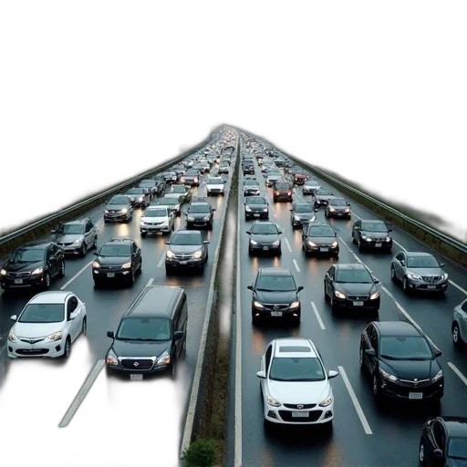 car, photorealistic, traffic, congestion transparent PNG cut-out