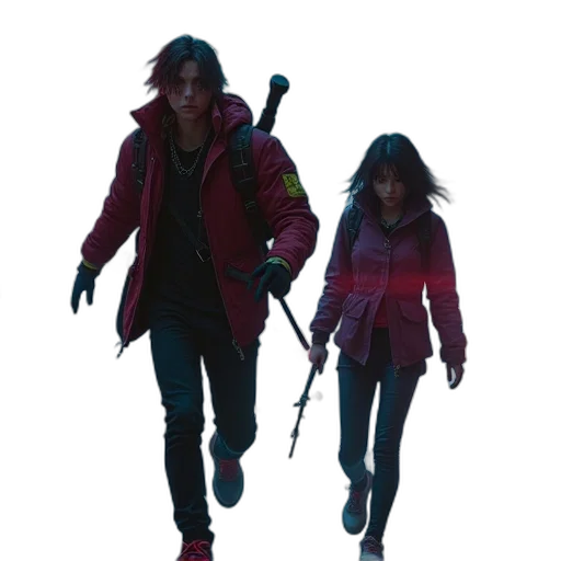 jacket, concept art, cyberpunk, 3d render transparent PNG cut-out