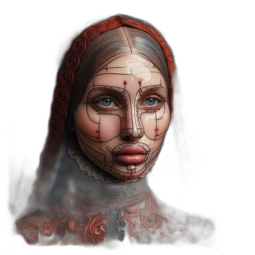 face, mask, robot, creature transparent PNG cut-out