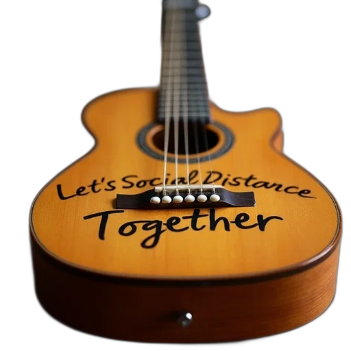 3d render, close-up, guitar, words transparent PNG cut-out