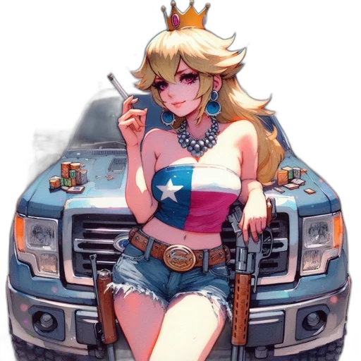 weapon, car, crown, pixel art transparent PNG cut-out