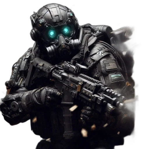 robot, weapon, face, mask transparent PNG cut-out