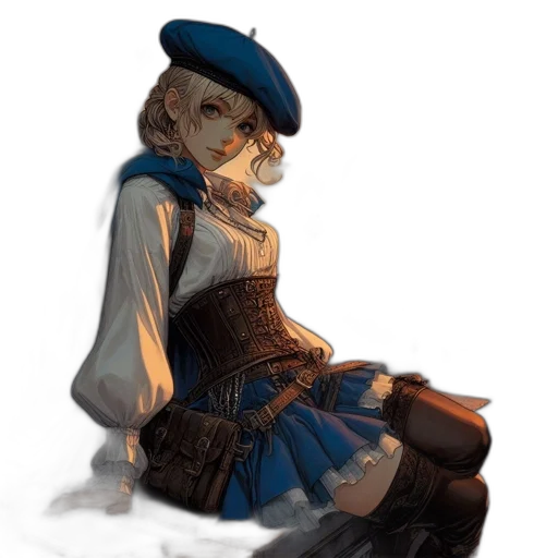 dress, staff, hat, robot transparent PNG cut-out