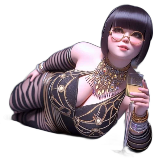 jewelry, dress, fantasy art, 3d render transparent PNG cut-out