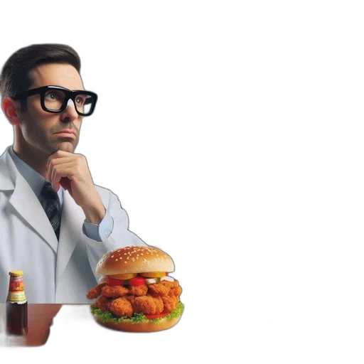 food, concept art, 3d render, man transparent PNG cut-out