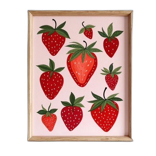 food, watercolor, strawberry, pattern transparent PNG cut-out