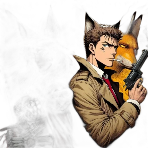 jacket, weapon, comic book art, concept art transparent PNG cut-out