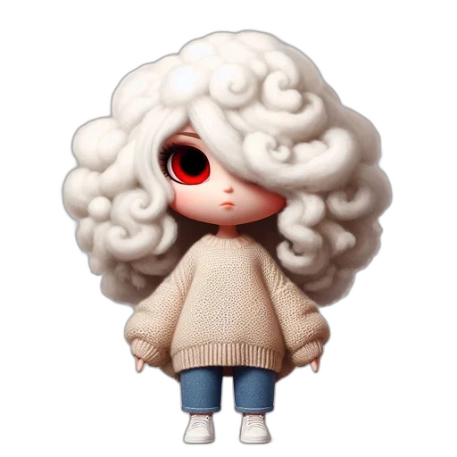 hair, jacket, dress, creature transparent PNG cut-out