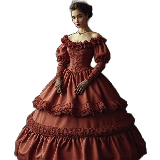 dress, photorealistic, 3d render, oil painting transparent PNG cut-out