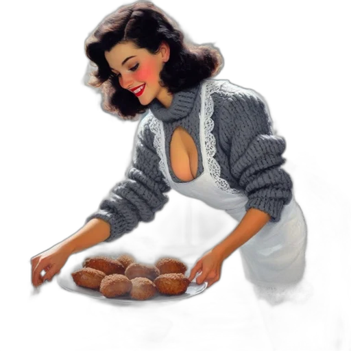 food, dress, jacket, oil painting transparent PNG cut-out