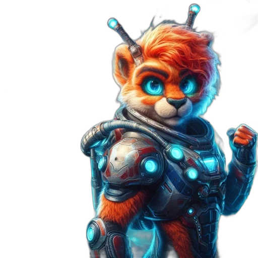 robot, staff, concept art, 3d render transparent PNG cut-out