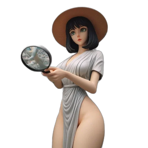 dress, hat, staff, weapon transparent PNG cut-out