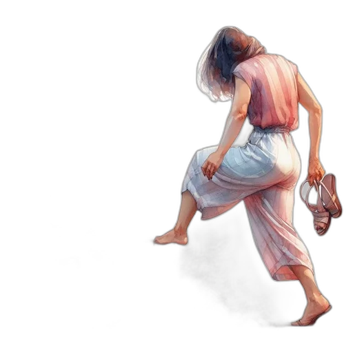 dress, shoes, watercolor, concept art transparent PNG cut-out