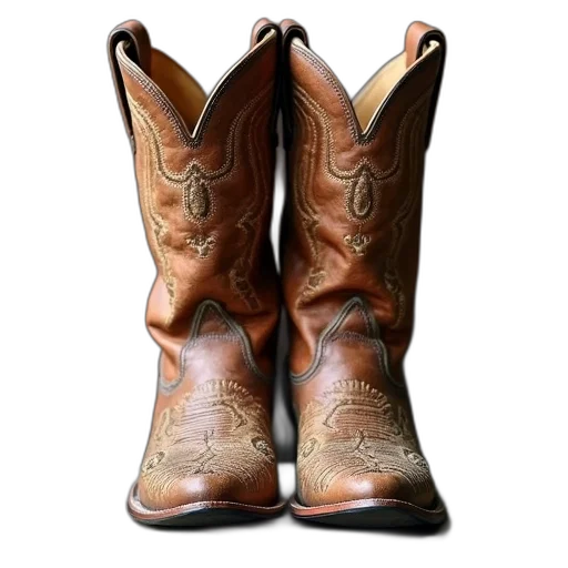 shoes, pair, brown, cowboy transparent PNG cut-out