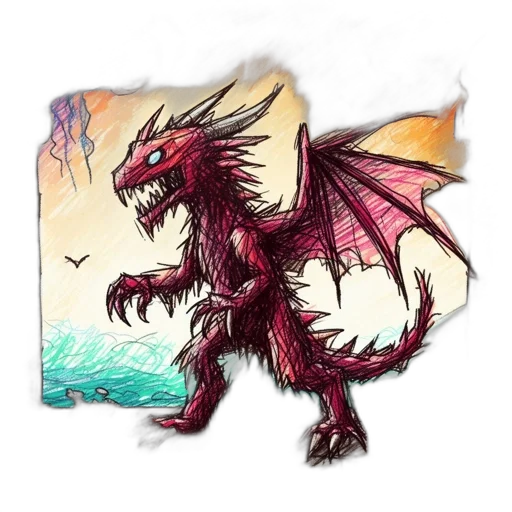 dragon, creature, staff, animal transparent PNG cut-out
