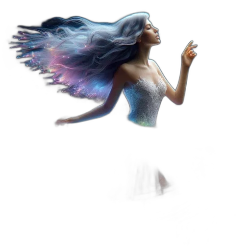 hair, dress, creature, concept art transparent PNG cut-out