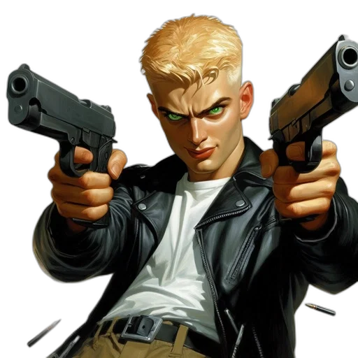 weapon, jacket, comic book art, concept art transparent PNG cut-out