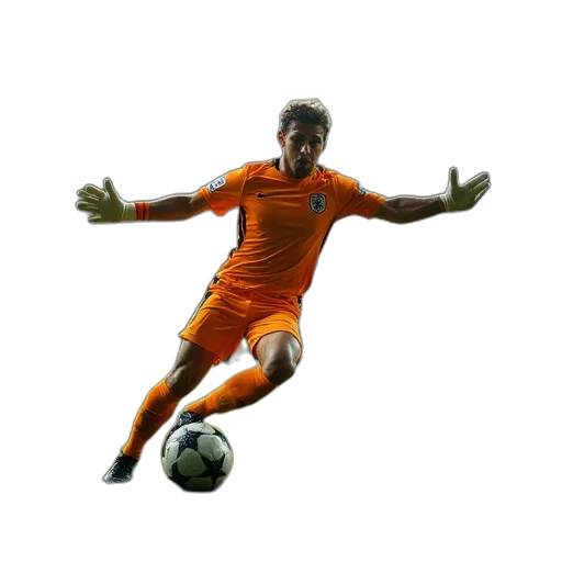 photorealistic, 3d render, pixel art, goalkeeper transparent PNG cut-out