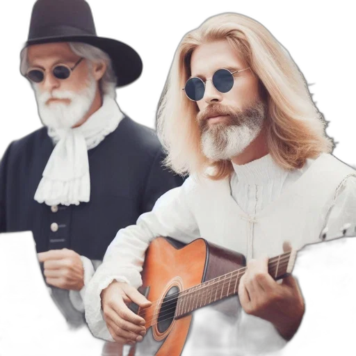two, men, sit, outdoors transparent PNG cut-out