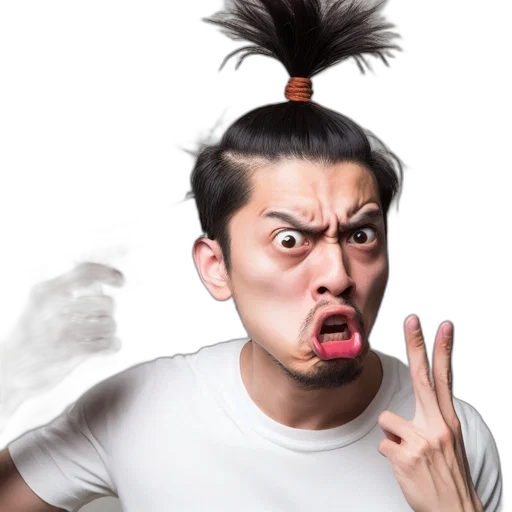 hair, staff, face, hat transparent PNG cut-out