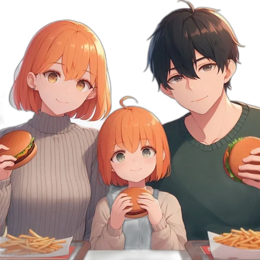 food, anime, pixel art, watercolor transparent PNG cut-out