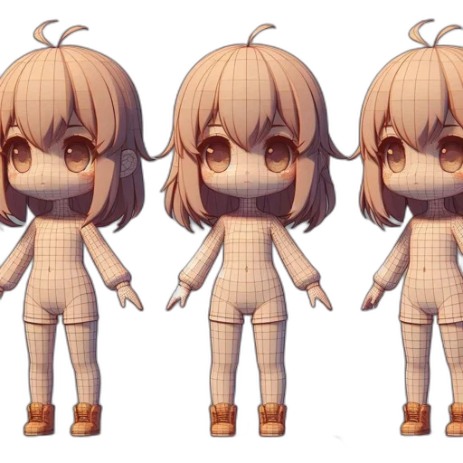 3d render, concept art, pixel art, anime transparent PNG cut-out